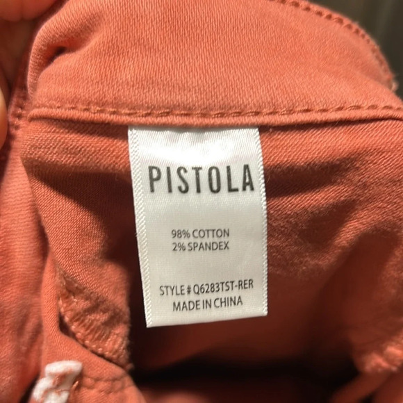 Pistola Women Red Rock Exposed Button Front Straight Leg Ankle Pants Size 31 NWT - Picture 7 of 7